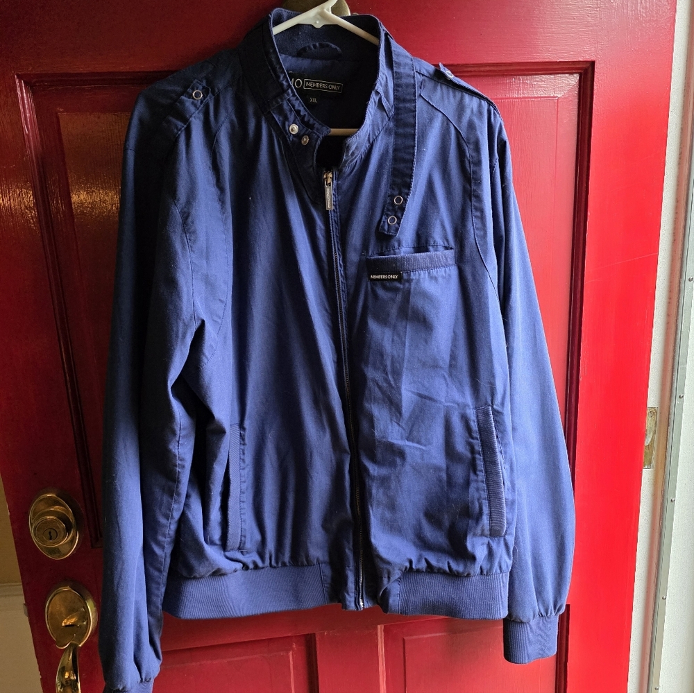 Members Only // mens 2XL navy royal blue classic jacket Jk001